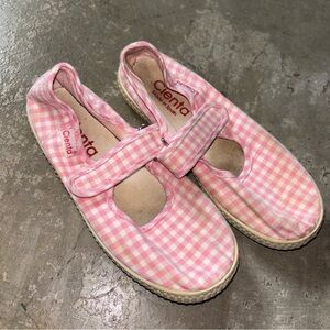 Cienta Bundle Pink Gingham and Navy Blue Mary Jane Play Shoes 29/30